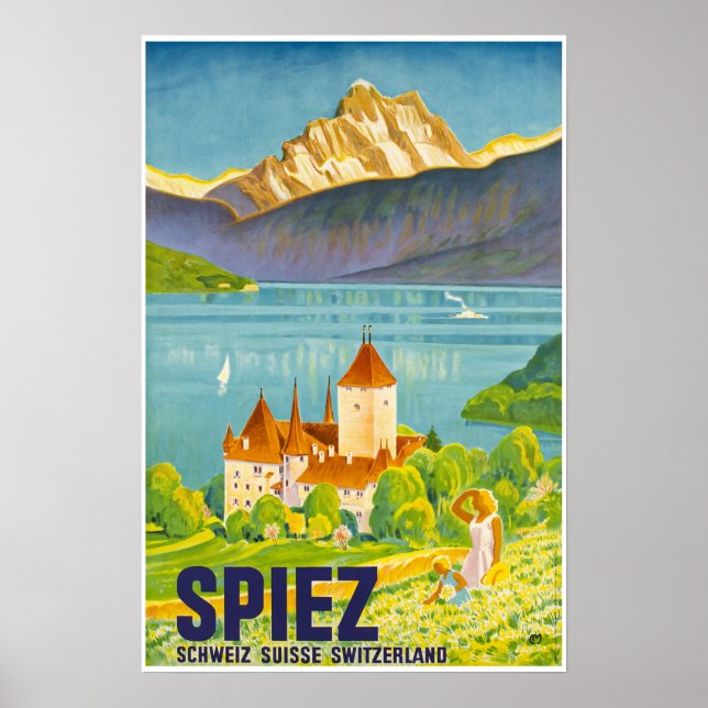 Póster Spiez,Switzerland,Travel Pposter (Frente)