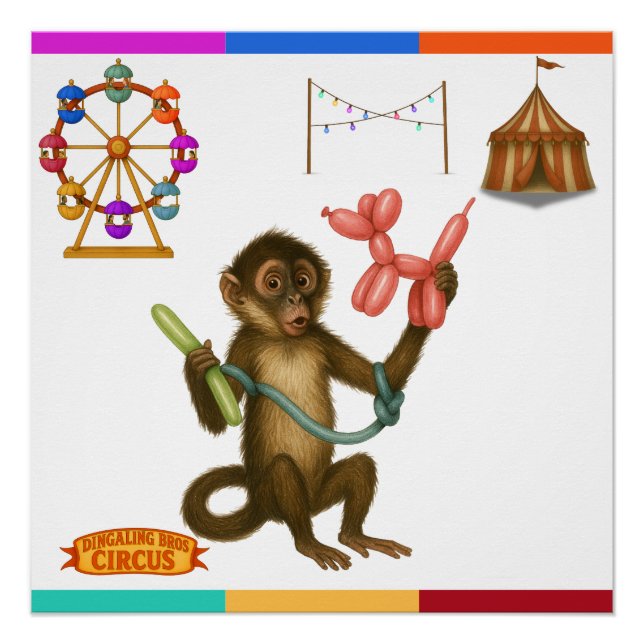 Póster Spike's balloon monkey magic (Anverso)