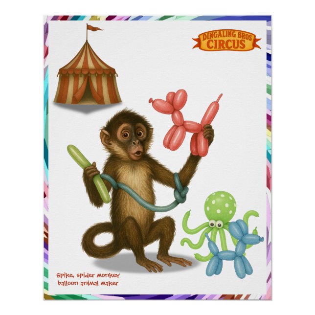 Póster Spike's balloon monkey magic (Anverso)
