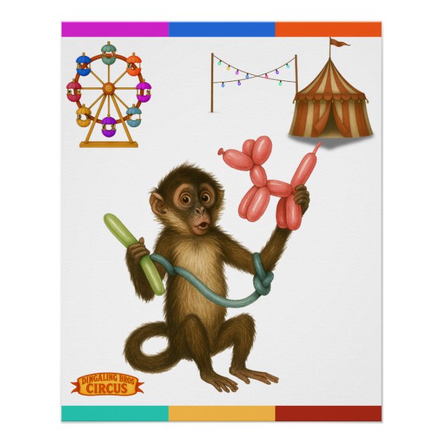 Póster Spike's balloon monkey magic (Anverso)