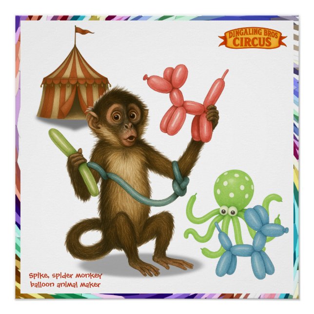 Póster Spike's balloon monkey magic (Anverso)