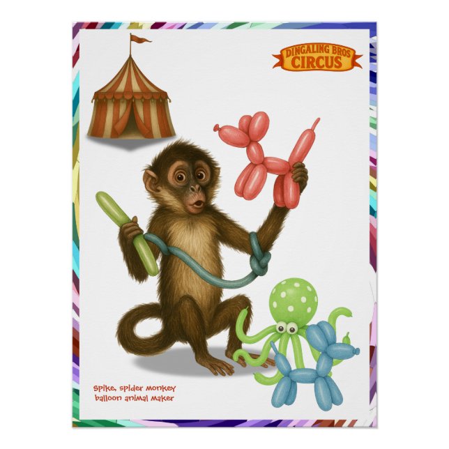 Póster Spike's balloon monkey magic (Anverso)