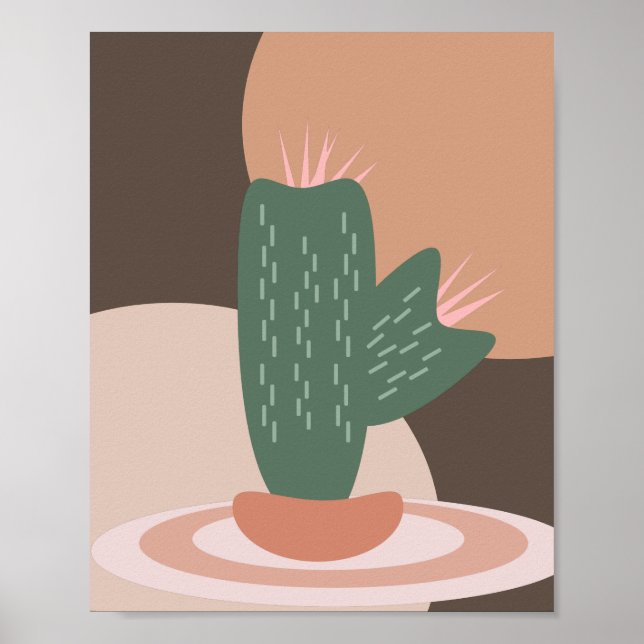 Póster Spikey Cactus Plant Potter Bohemian Wall Art (Frente)