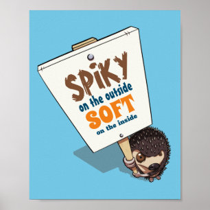 Póster Spiky En El Rótulo De Picket De Hedgehog