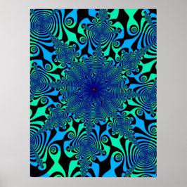 Póster Spinner mental en azul y verde