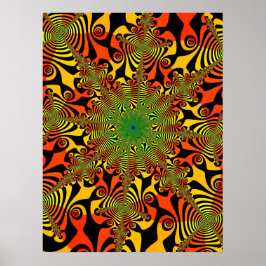 Póster Spinner mental en rojo y amarillo