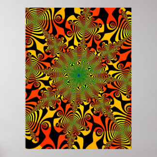 Póster Spinner mental en rojo y amarillo