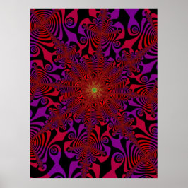 Póster Spinner mental en rojo y violeta