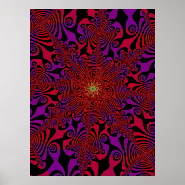 Póster Spinner mental en rojo y violeta (Frente)