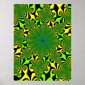 Póster Spinner mental en verde y amarillo