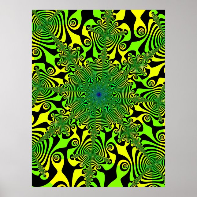 Póster Spinner mental en verde y amarillo (Frente)