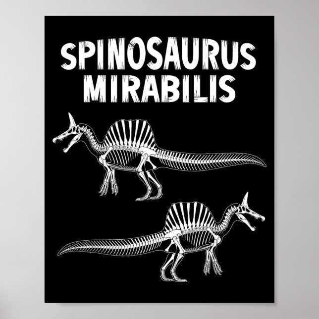 Póster Spinosaurus mirabilis nuevo fósil de dinosaurio  (Frente)