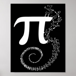 Póster Spiral Pi Math Funny Pi Day 3.14 Ecuación Matemáti