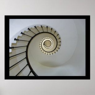 Póster Spiral Stairway to Heaven Black and White