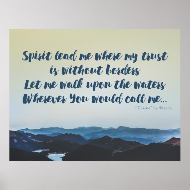 Póster "Spirit Lead Me" Poster lírico de la canción "Ocea (Frente)