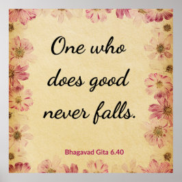Póster Spiritual Beige Pink Gita Faith Knowledge Floral 