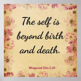 Póster Spiritual Beige Pink Gita Self Beyond Birth Floral