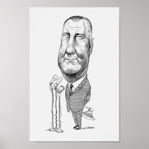 Póster Spiro Agnew Esconde Su Caricatura Ax