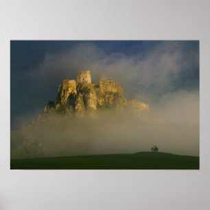 Póster Spissky hrad en la niebla, Eslovaquia 2