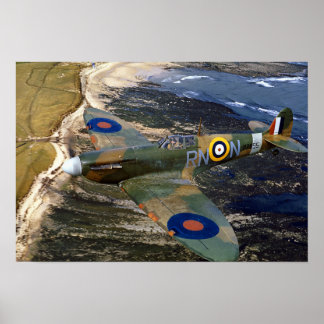 Póster Spitfire supermarino - Fotografía de aviación de é