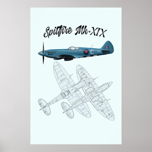 Póster Spitfire XIX (19 Mk) (Frente)