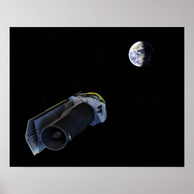 Póster Spitzer señala su antena de alta ganancia (Frente)