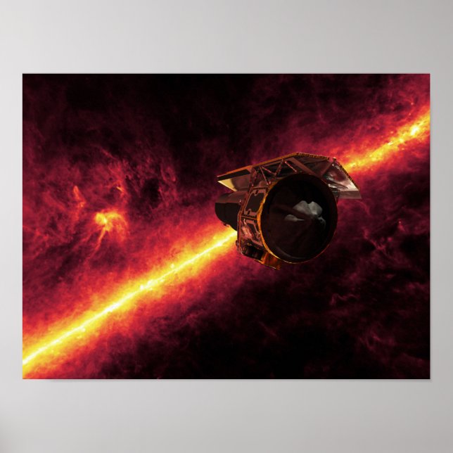 Póster Spitzer visto contra el cielo infrarrojo 2 (Frente)