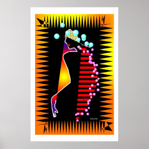 Póster Splash de color afrocéntrico