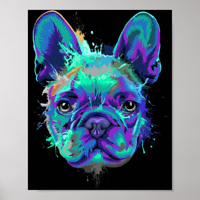 Póster Splash Regalos de Bulldog francés para los amantes (Frente)