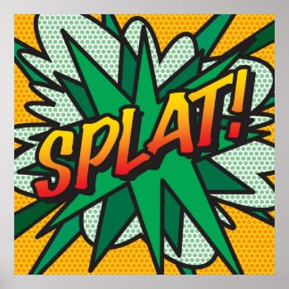 Póster SPLAT Comic Book Pop Art Moderno Retro Fun