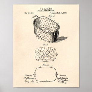 Póster Splint Lavandería Basket 1893 Patent Art Old Peper