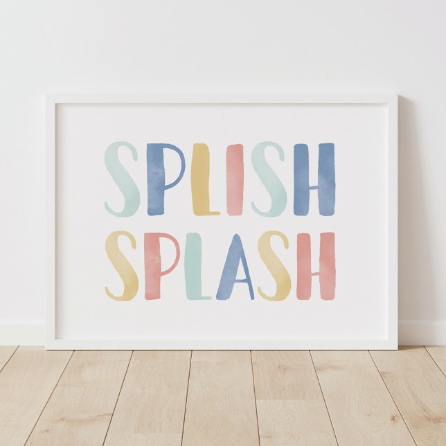 Póster Splish Splash Colorful Kid Bathroom Decor (Subido por el creador)