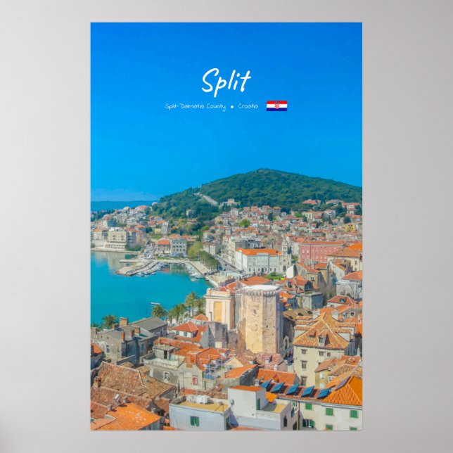 Póster Split, Croacia - Ciudad Costera (Frente)