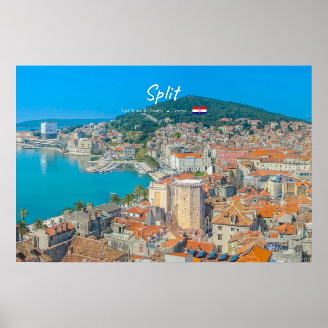 Póster Split, Croacia - Ciudad Costera (Frente)