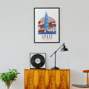 Póster Split Croacia Dalmatia Vintage