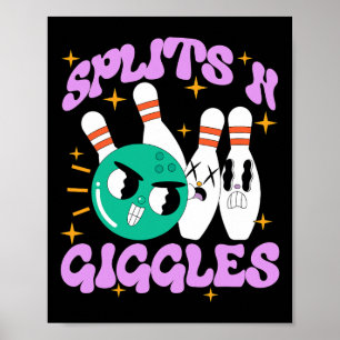 Póster Splits n Giggles Funny Bowler Team Bowler Sports