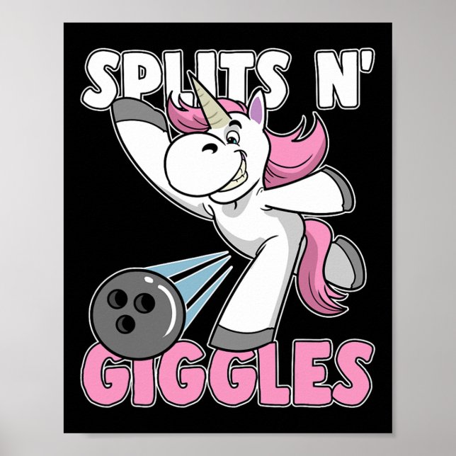Póster Splits N' Giggles Unicorn Bowler (Frente)