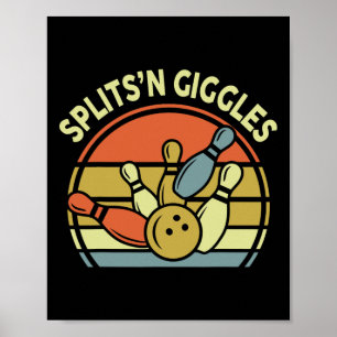 Póster Splits'n Giggles Bowling shirt Vintage Funny Dad W