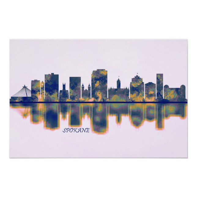 Póster Spokane Skyline (Anverso)