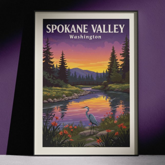 Póster Spokane Valley Washington antiguo (Subido por el creador)
