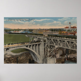 Póster Spokane, WA - Finalización del ferrocarril de la U