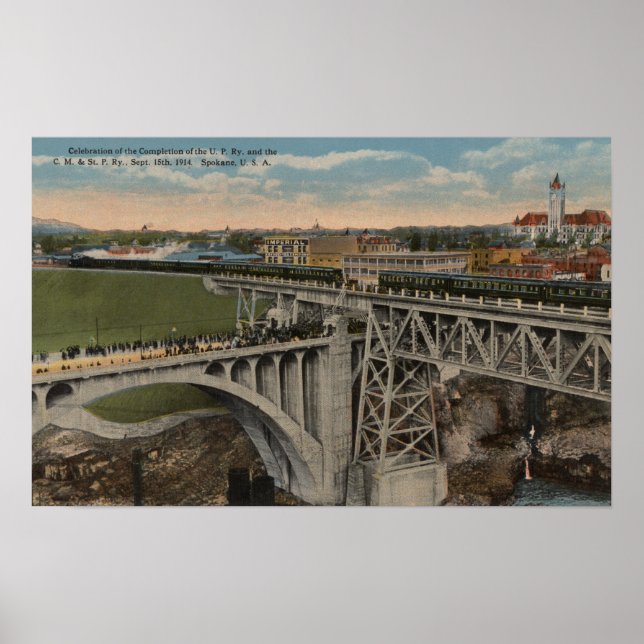 Póster Spokane, WA - Finalización del ferrocarril de la U (Frente)