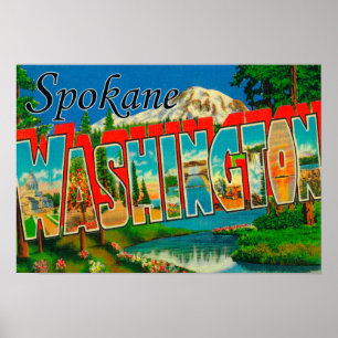 Póster Spokane, Washington - escenas grandes 3 de la