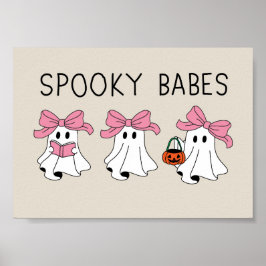 Póster Spooky babes cute ghost