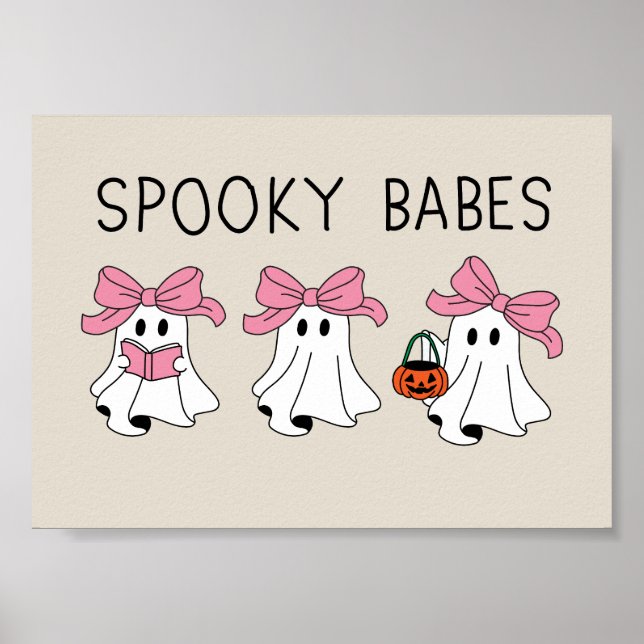 Póster Spooky babes cute ghost (Frente)