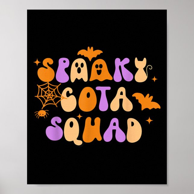 Póster Spooky Cota Squad Certificado Terapia Ocupacional  (Frente)