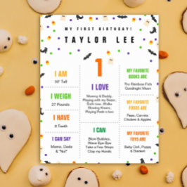 Póster Spooky Halloween Confetti poster de primer cumplea
