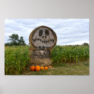 Póster Spooky Hay Bale