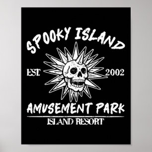 Póster Spooky Island Retro Halloween Skull 90 Halloween