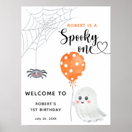 Póster Spooky One Bienvenido al 1er Cumpleaños